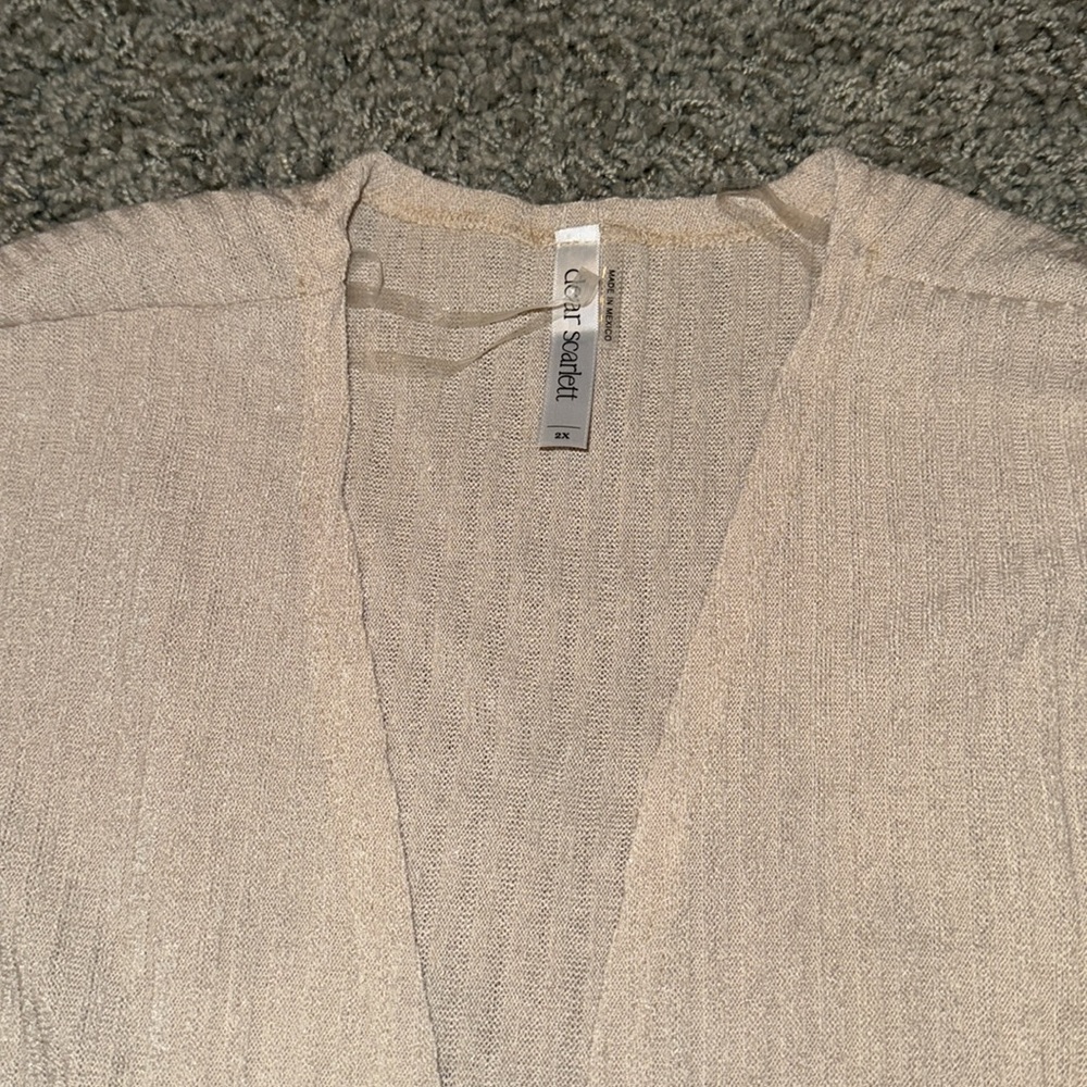 Dear Scarlett Tan Cardigan Sweater (2X) - Picture 5 of 8